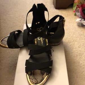 Jessica Simpson Sandals strap caged Black 8.5